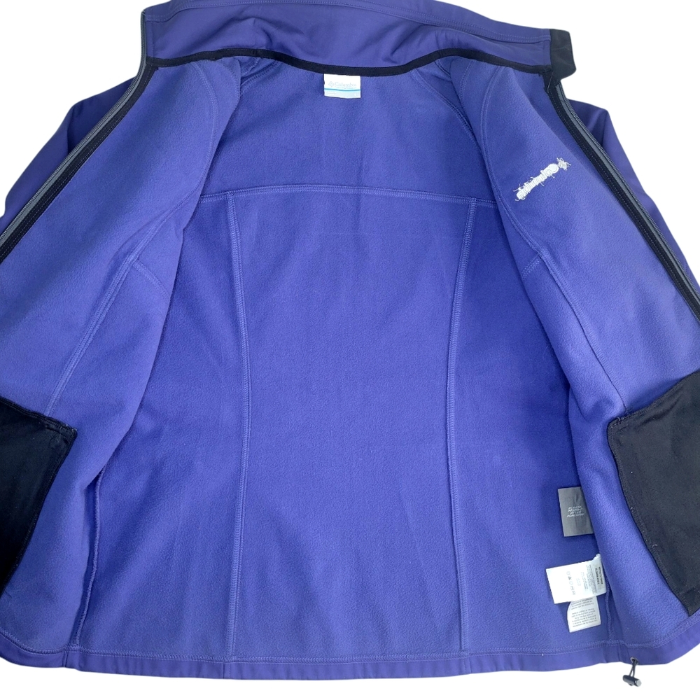Columbia Womens‎ Jacket Coat Large Blue Purple Zip Up Fleece Lined Collar - Picture 5 of 9